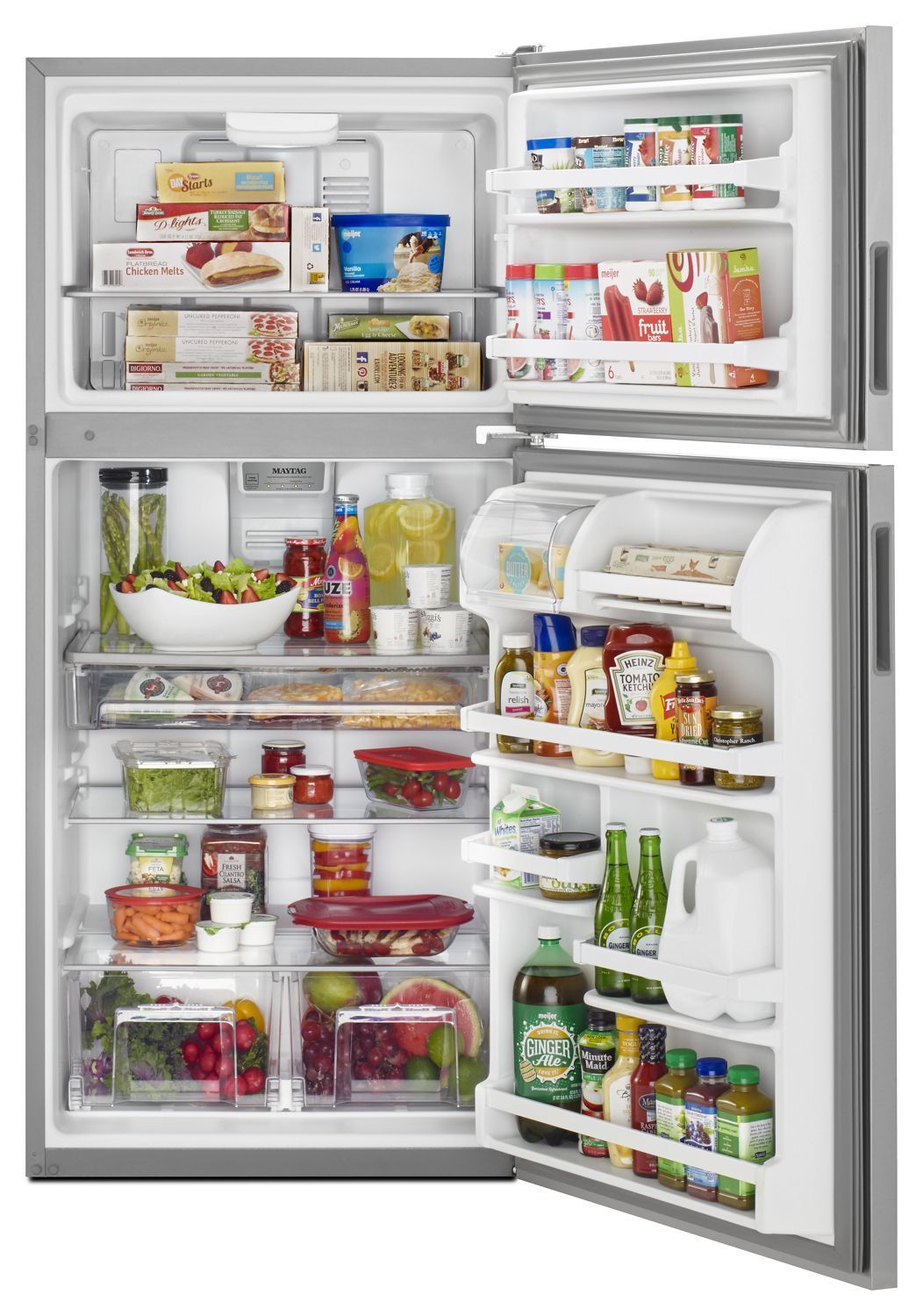 Maytag MRT118FFFM 30-Inch Wide Top Freezer Refrigerator With Powercold® Feature- 18 Cu. Ft. Monochromatic Stainless Steel