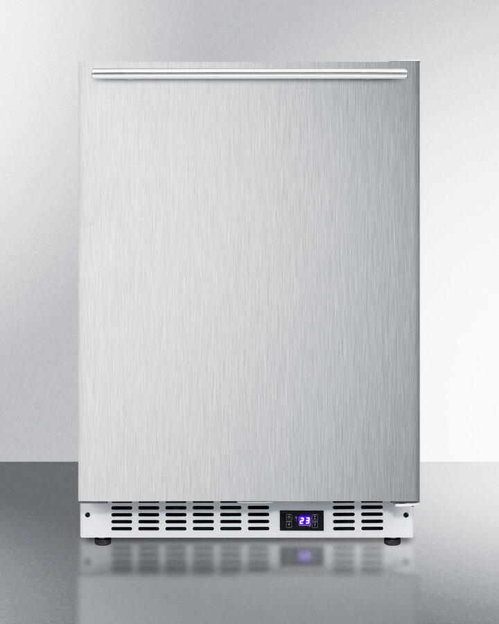 Summit SCFF52WXSSHH Frost-Free Built-In Undercounter All-Freezer For Residential Or Commercial Use, With Stainless Steel Door, Horizontal Handle, And White Cabinet