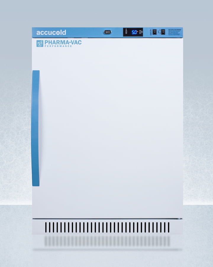 Summit ARS6PV Performance Series Pharma-Vac 6 Cu.Ft. Freestanding Ada Height All-Refrigerator For Vaccine Storage, With Antimicrobial Silver-Ion Handle