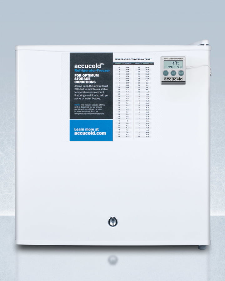 Summit S19LWHPLUS2 Compact Refrigerator-Freezer With Nist Calibrated Thermometer, Hospital Grade Cord, And Front-Mounted Lock For General Purpose Use; Replaces S19Lwhplus