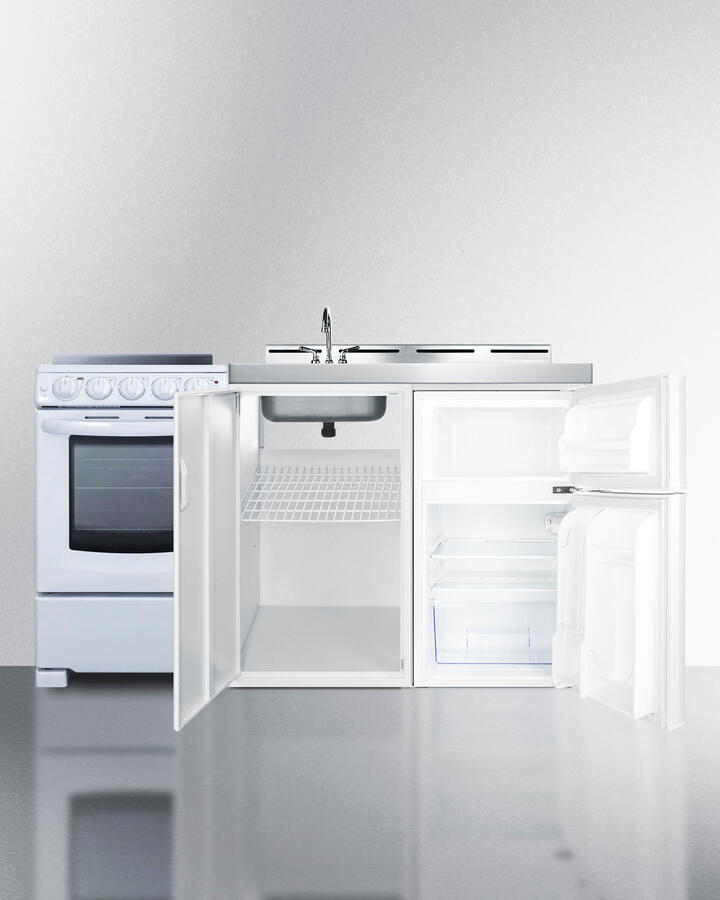 Summit ACK60ELSTW 60" Wide All-In-One Kitchenette With Electric Range
