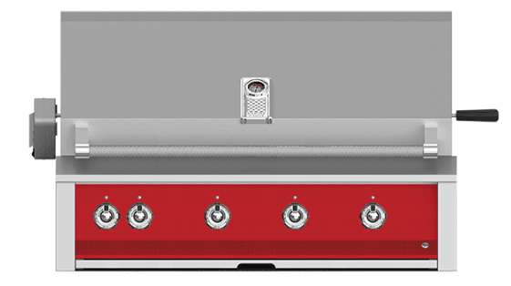 Hestan EMBR42LPRD Aspire Series - 42" Liquid Propane Built In Grill W/ U-Burners, Sear Burner And Rotisserie - Matador / Red
