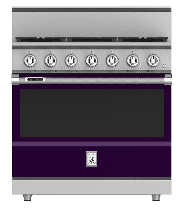 Hestan KRD365LPPP 36" 5-Burner Dual Fuel Range - Liquid Propane - Purple / Lush