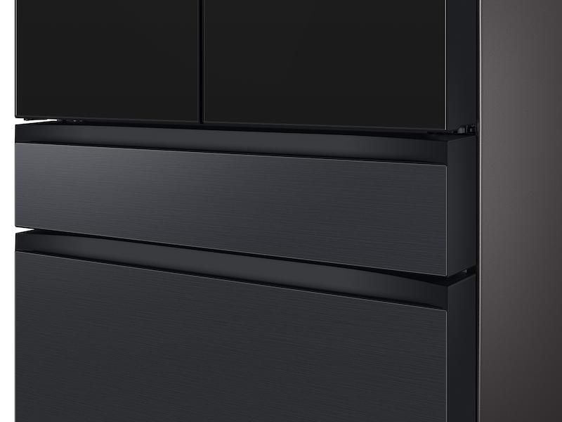 Samsung RF29BB89008M Bespoke 4-Door French Door Refrigerator (29 Cu. Ft.) - With Top Left And Family Hub™ Panel In Charcoal Glass - And Matte Black Steel Middle And Bottom Door Panels