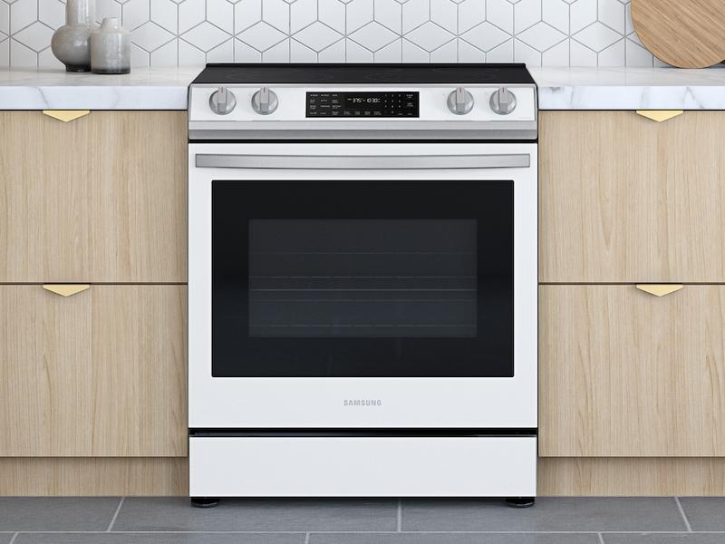 Samsung NE63BB861112 Bespoke 6.3 Cu. Ft. Smart Rapid Heat Induction Slide-In Range With Air Fry & Convection+ In White Glass