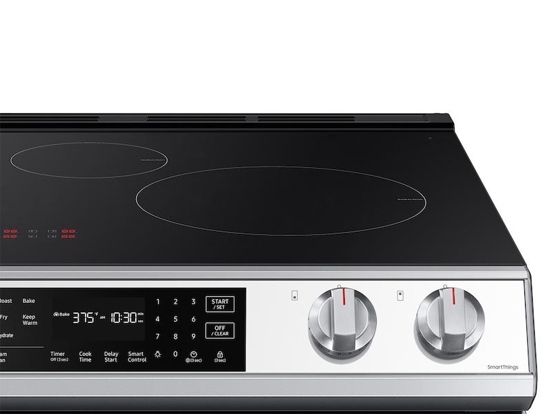 Samsung NE63BB861112 Bespoke 6.3 Cu. Ft. Smart Rapid Heat Induction Slide-In Range With Air Fry & Convection+ In White Glass