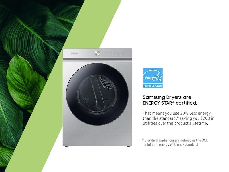 Samsung DVG53BB8700T Bespoke 7.6 Cu. Ft. Ultra Capacity Gas Dryer With Super Speed Dry And Ai Smart Dial In Silver Steel