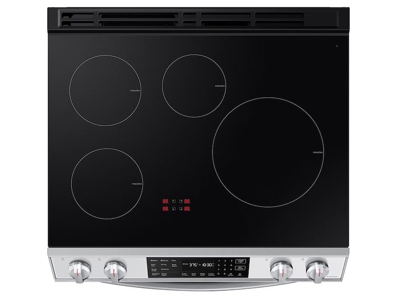 Samsung NE63BB861112 Bespoke 6.3 Cu. Ft. Smart Rapid Heat Induction Slide-In Range With Air Fry & Convection+ In White Glass