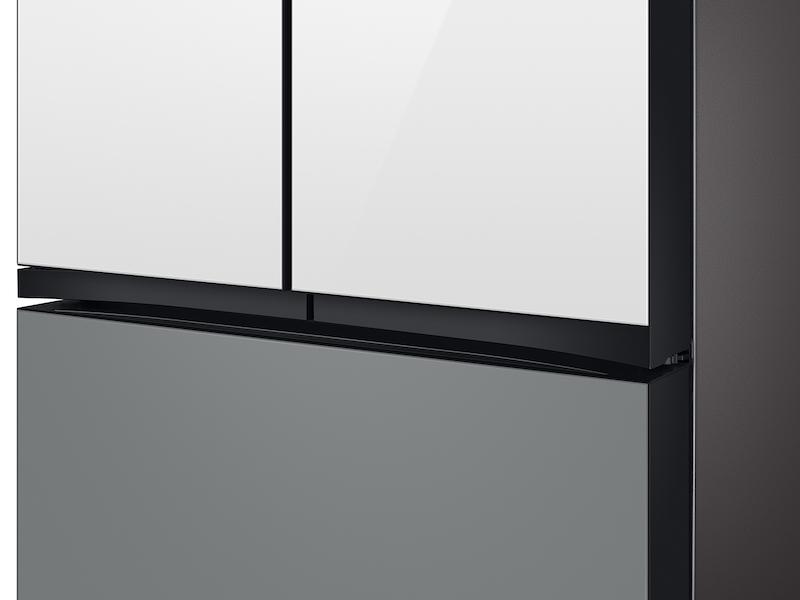 Samsung RF30BB69006M Bespoke 3-Door French Door Refrigerator (30 Cu. Ft.) - With Top Left And Family Hub™ Panel In White Glass - And Matte Grey Glass Bottom Door Panel