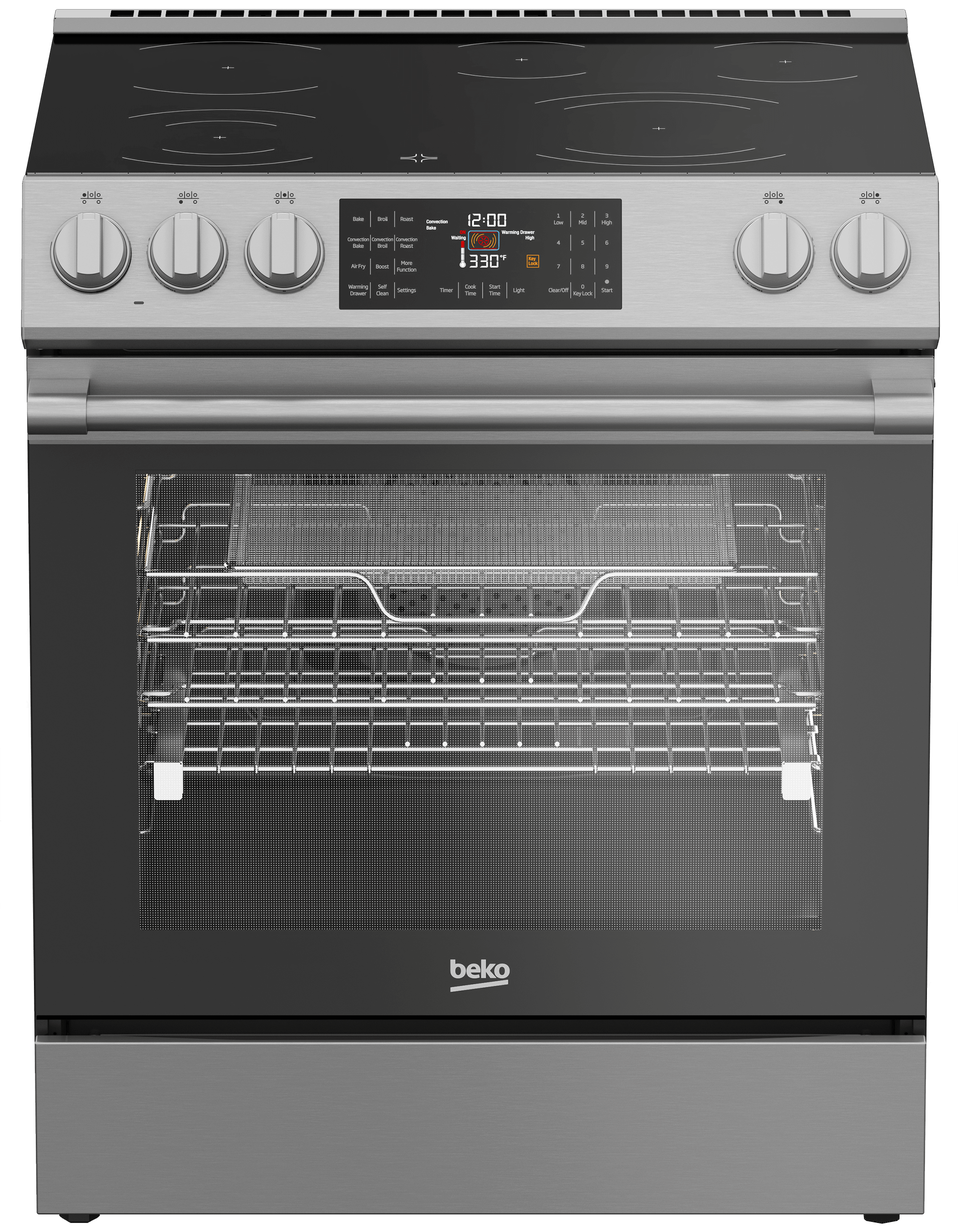 Beko SLER30524SS 30" Slide-In Range