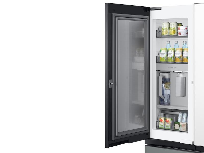 Samsung RF30BB69006M Bespoke 3-Door French Door Refrigerator (30 Cu. Ft.) - With Top Left And Family Hub™ Panel In White Glass - And Matte Grey Glass Bottom Door Panel