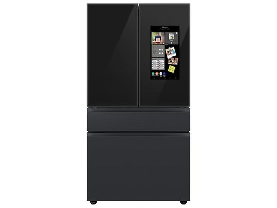 Samsung RF29BB89008M Bespoke 4-Door French Door Refrigerator (29 Cu. Ft.) - With Top Left And Family Hub™ Panel In Charcoal Glass - And Matte Black Steel Middle And Bottom Door Panels