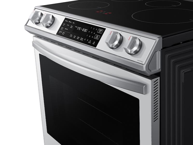 Samsung NE63BB861112 Bespoke 6.3 Cu. Ft. Smart Rapid Heat Induction Slide-In Range With Air Fry & Convection+ In White Glass