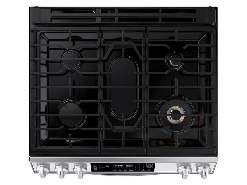 Samsung NX60BB851112 Bespoke 6.0 Cu. Ft. Smart Front Control Slide-In Gas Range With Air Fry & Wi-Fi In White Glass