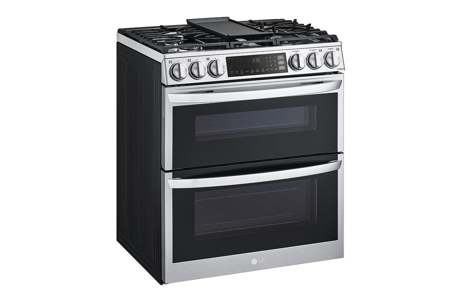 Lg LTGL6937F 6.9 Cu. Ft. Smart Instaview® Gas Double Oven Slide-In Range With Probake® Convection, Air Fry, And Air Sous Vide