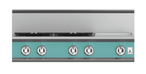Hestan KRT364GDLPTQ 36" 4-Burner Rangetop With 12" Griddle - Liquid Propane - Turquoise / Bora Bora