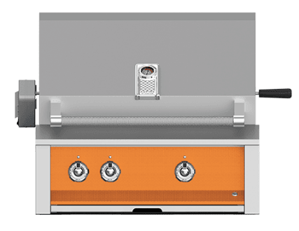 Hestan EMBR30LPOR Aspire Series - 30" Liquid Propane Built In Grill W/ U-Burner, Sear Burner And Rotisserie - Citra / Orange