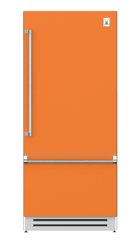 Hestan KRBR36OR 36" Bottom Mount, Bottom Compressor Refrigerator - Right Hinge - Orange / Citra