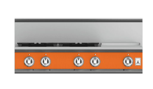Hestan KRT364GDNGOR 36" 4-Burner Rangetop With 12" Griddle - Natural Gas - Orange / Sol