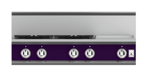 Hestan KRT364GDNGPP 36" 4-Burner Rangetop With 12" Griddle - Natural Gas - Purple / Lush