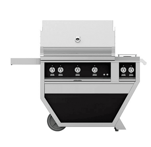 Hestan GSBR36CX2LPBK Hestan 36" Liquid Propane Gas Deluxe Freestanding Grill And Cart W/ Double Side Burner Gsbr36Cx2 - Black (Custom Color: Stealth)